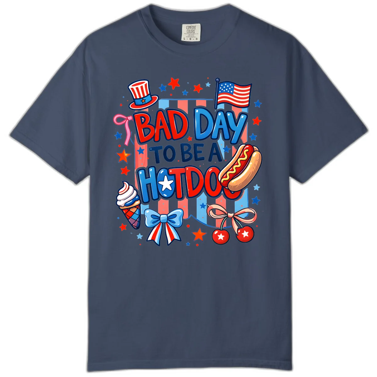 Bad Day To Be A Hot Dog Comfort Color in Midnight