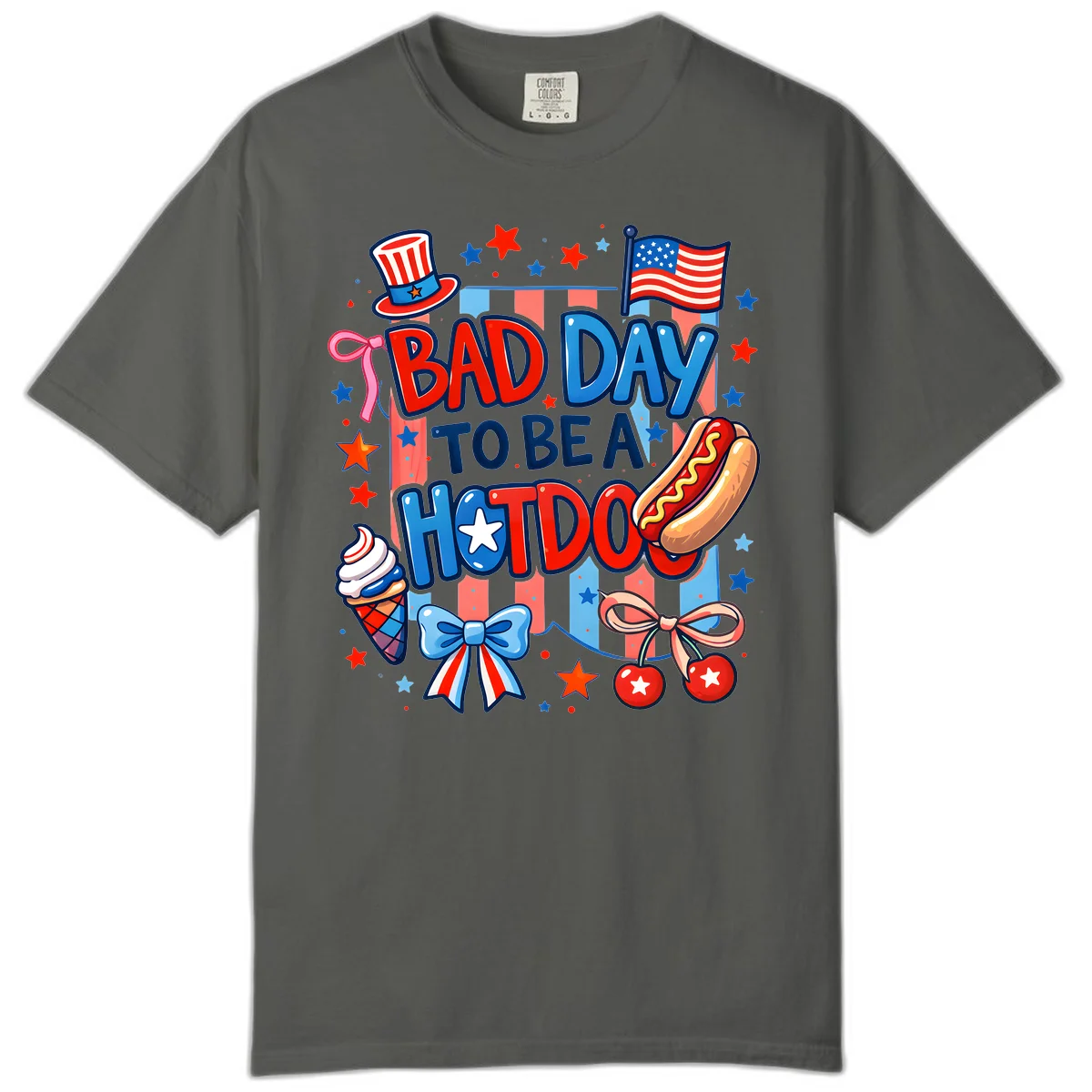 Bad Day To Be A Hot Dog Comfort Color in Pepper