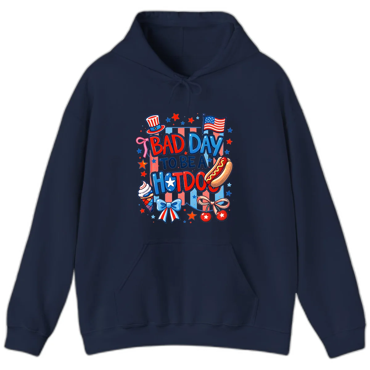 Bad Day To Be A Hot Dog Hoodie in Navy
