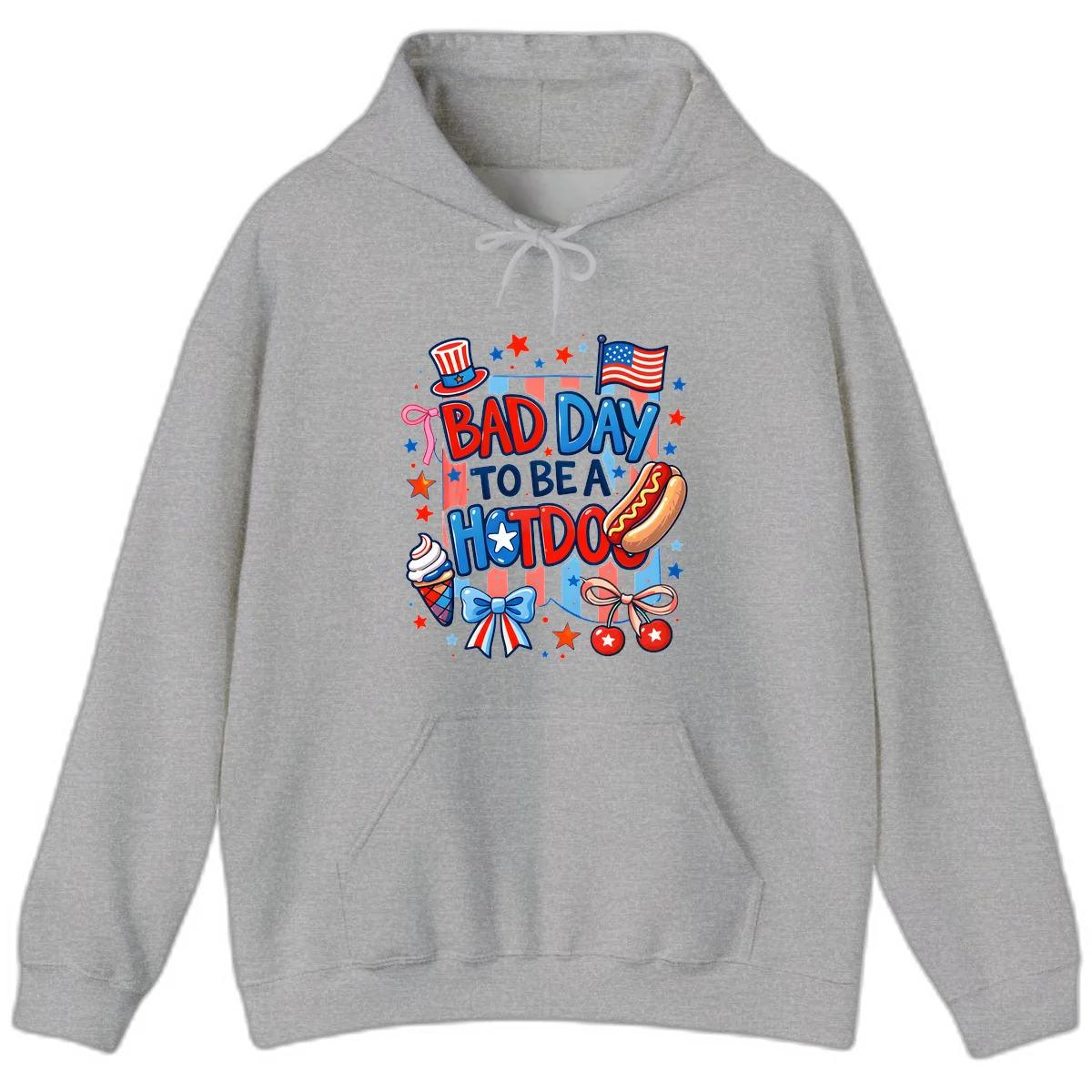 Bad Day To Be A Hot Dog Hoodie in Sport Grey