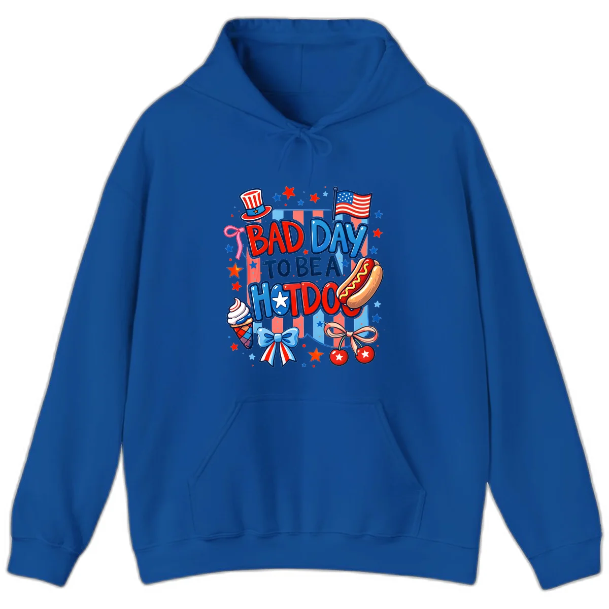 Bad Day To Be A Hot Dog Hoodie in Royal