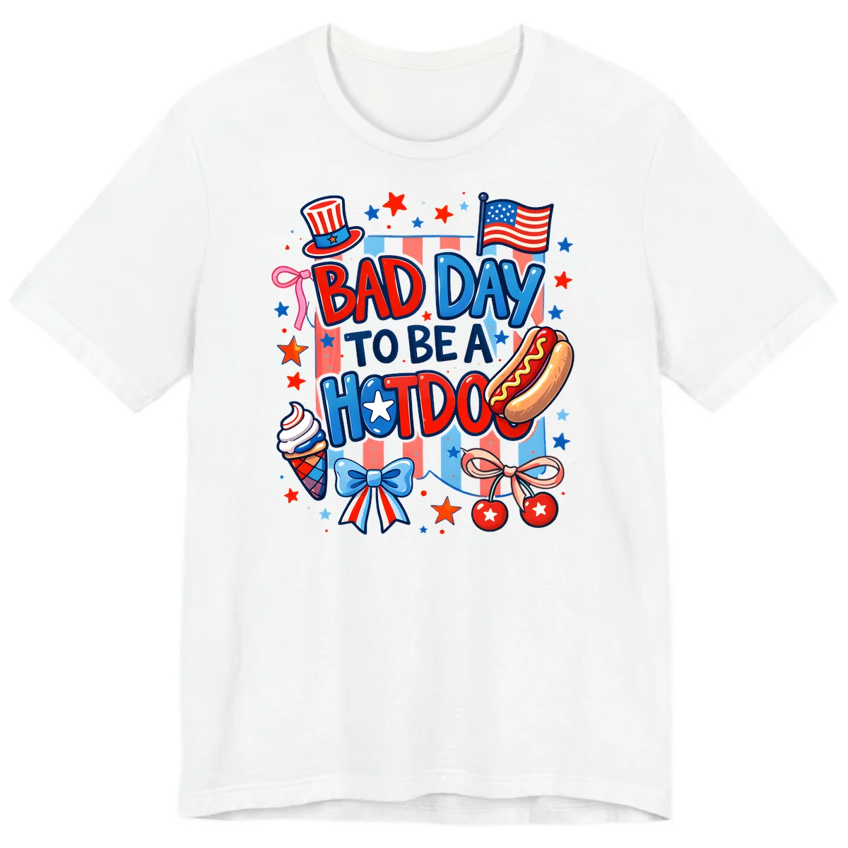 Bad Day To Be A Hot Dog Premium T-Shirt in White
