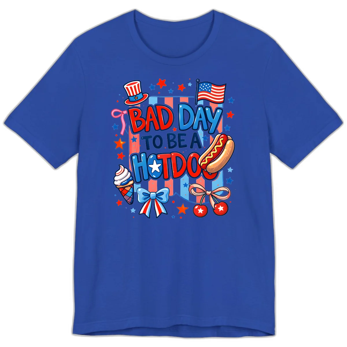 Bad Day To Be A Hot Dog Premium T-Shirt in True Royal