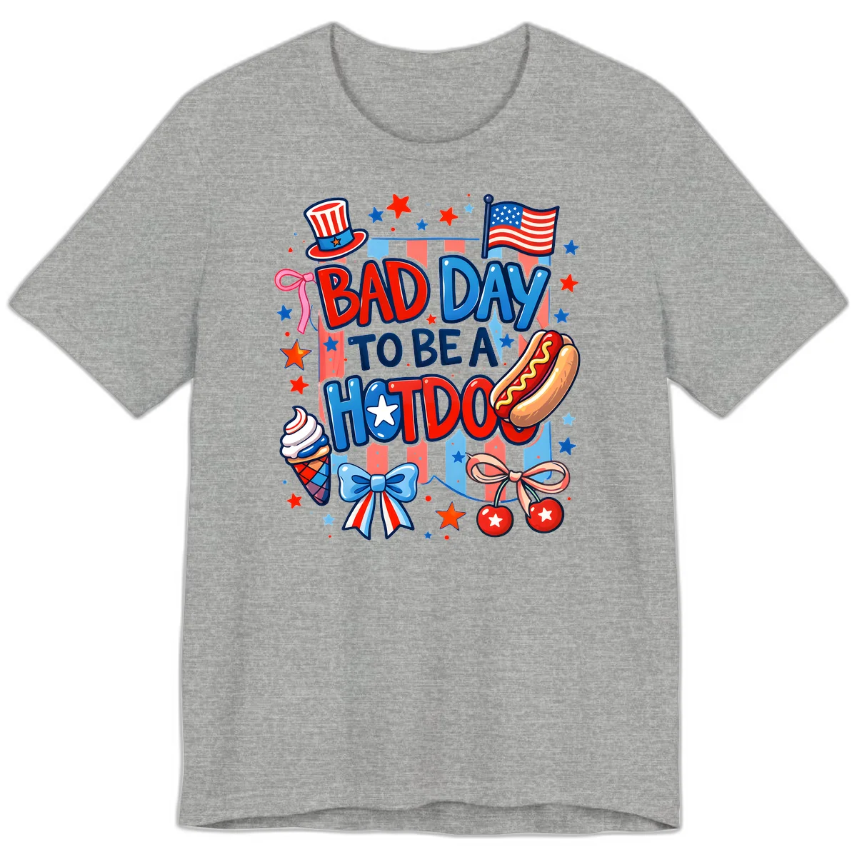Bad Day To Be A Hot Dog Premium T-Shirt in Athletic Heather
