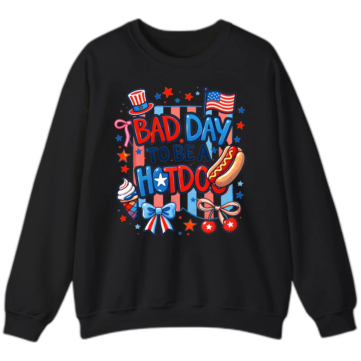 Bad Day To Be A Hot Dog Sweatshirt in Black