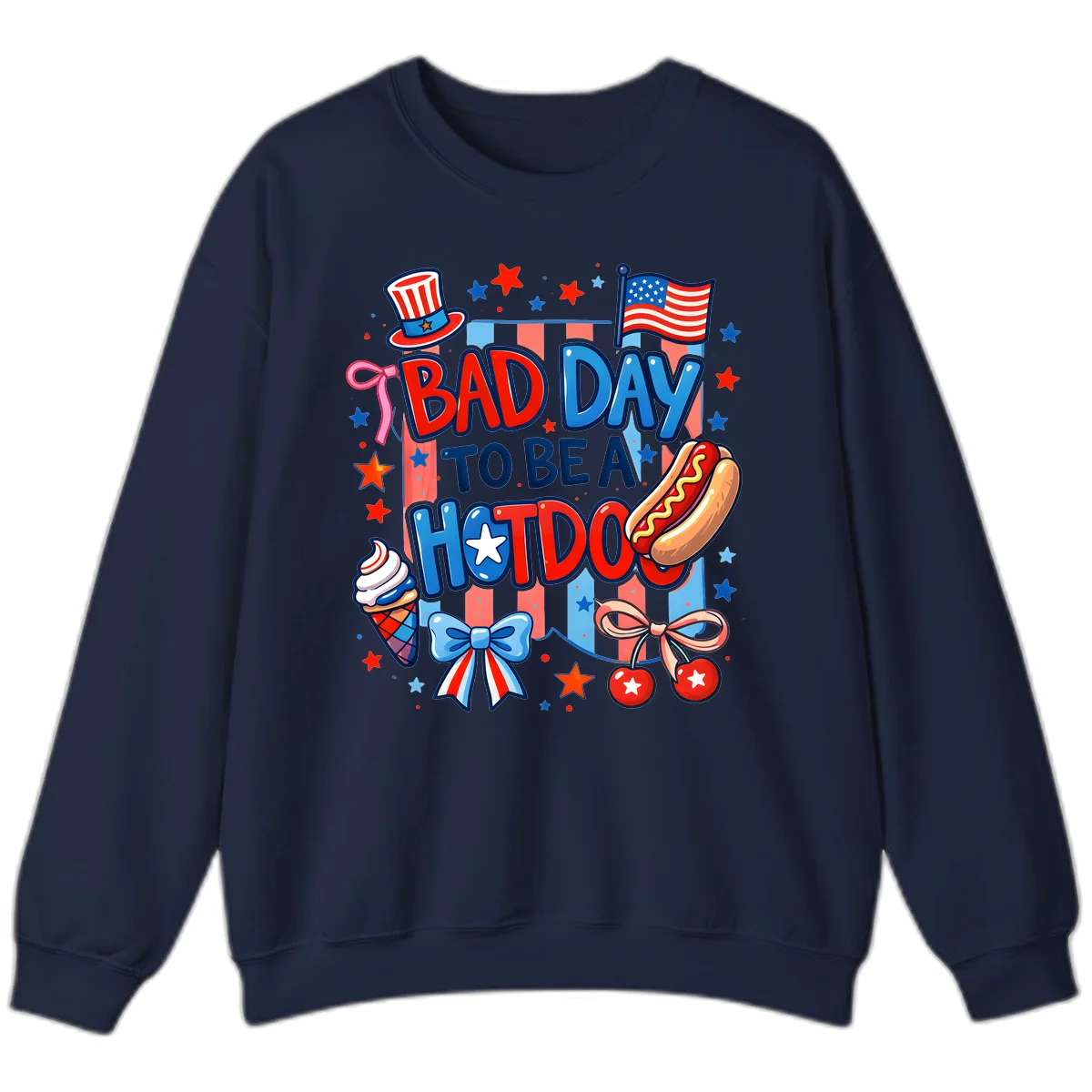 Bad Day To Be A Hot Dog Sweatshirt in Navy
