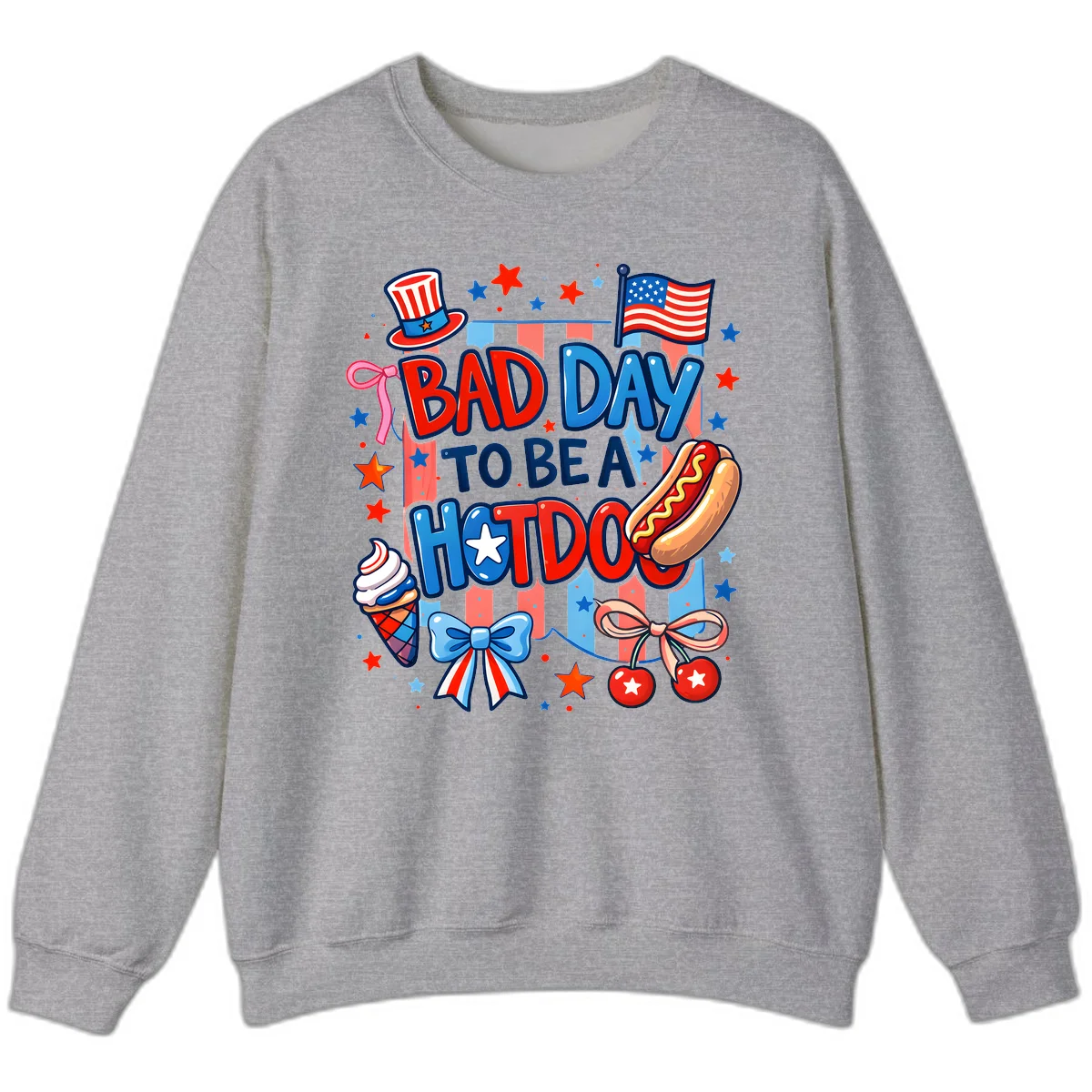 Bad Day To Be A Hot Dog Sweatshirt in Sport Grey