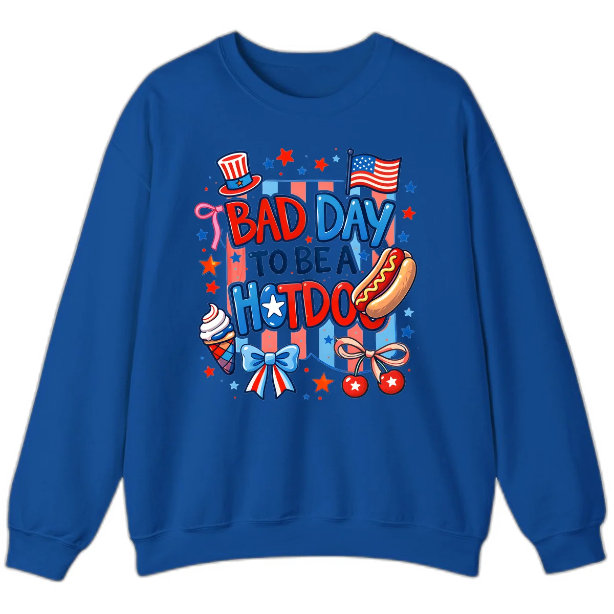 Bad Day To Be A Hot Dog Sweatshirt in Royal