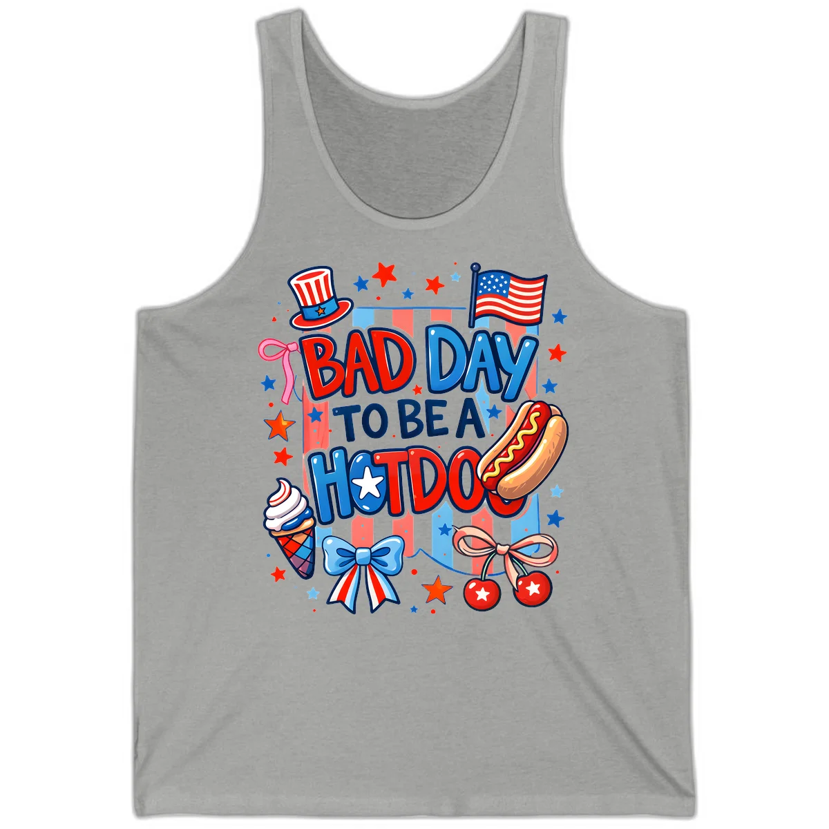 Bad Day To Be A Hot Dog Tank in Athletic Heather