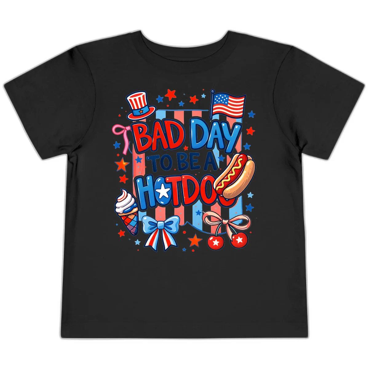 Bad Day To Be A Hot Dog Toddler T-Shirt in Black