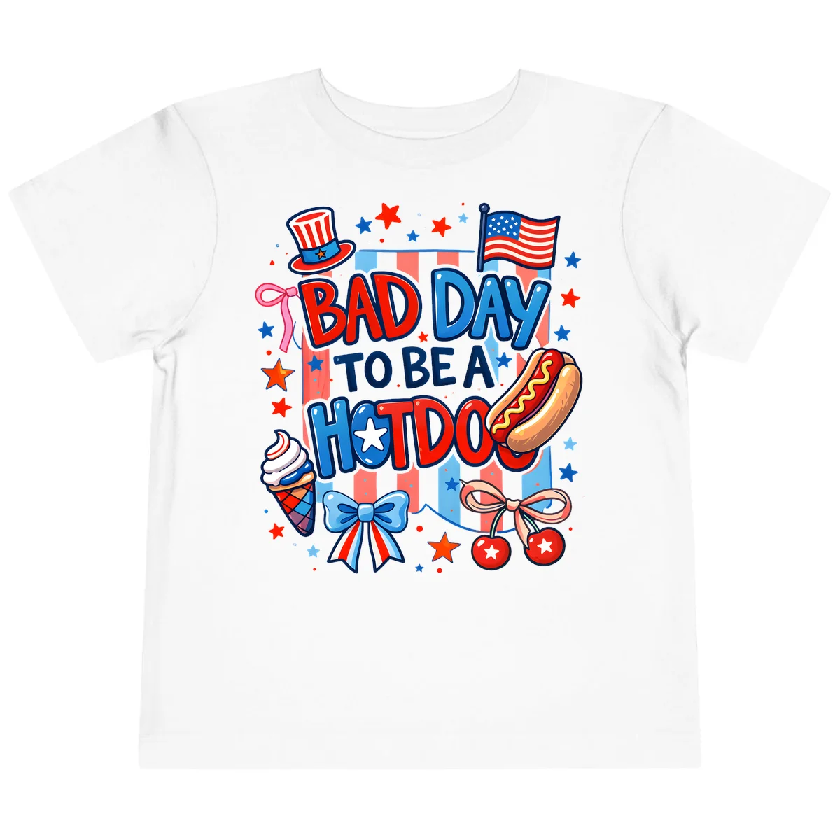 Bad Day To Be A Hot Dog Toddler T-Shirt in White