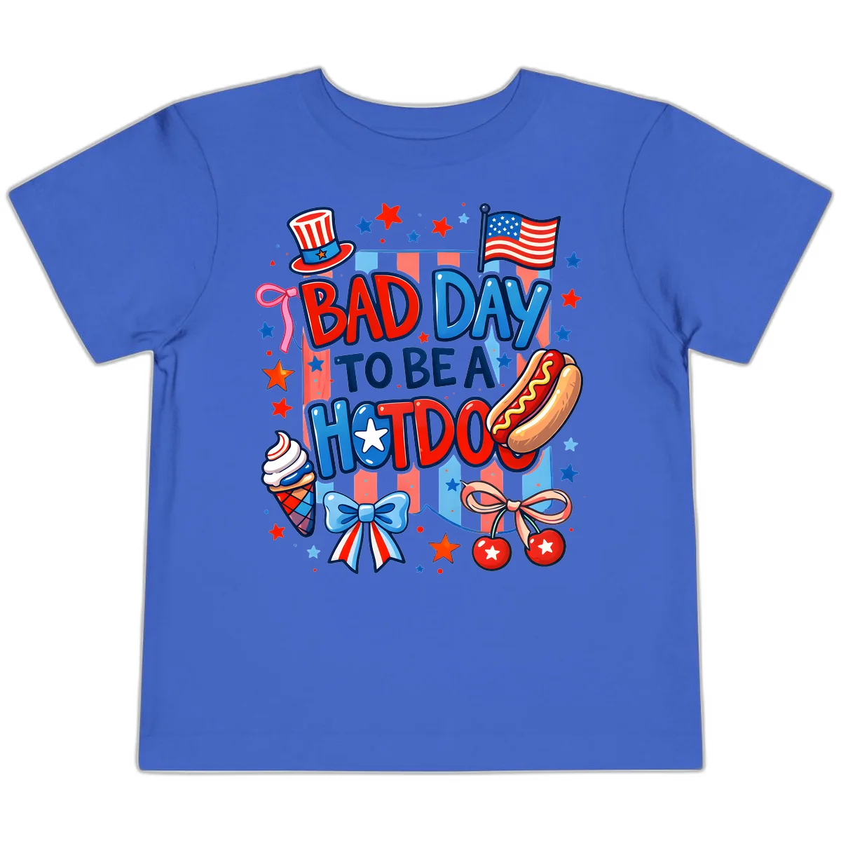 Bad Day To Be A Hot Dog Toddler T-Shirt in True Royal