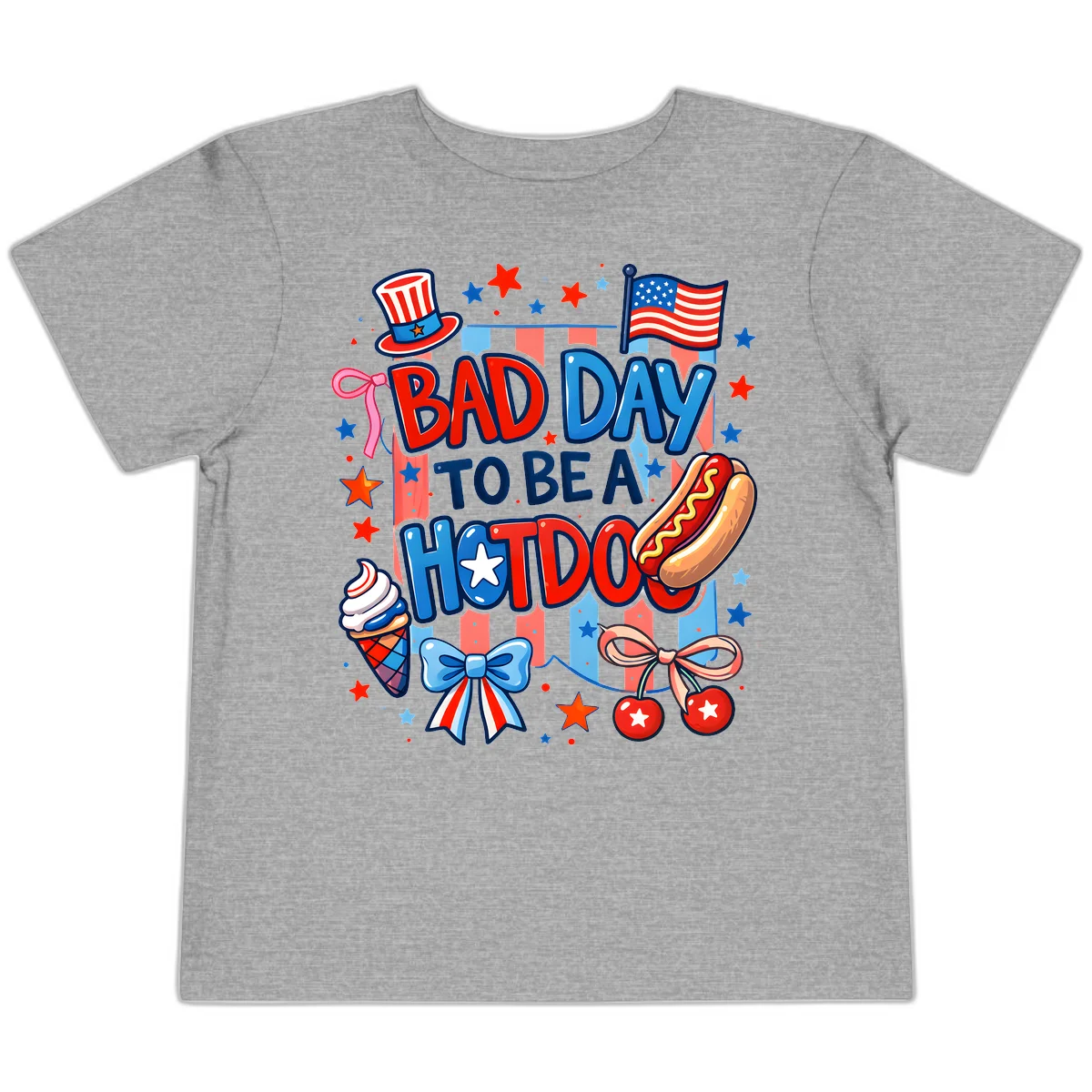 Bad Day To Be A Hot Dog Toddler T-Shirt in Athletic Heather