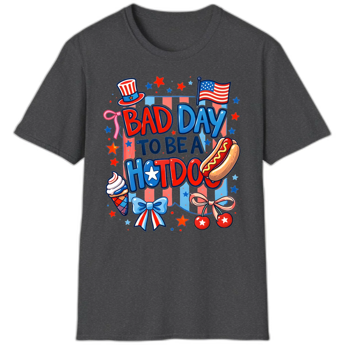 Bad Day To Be A Hot Dog T-Shirt in Dark Heather