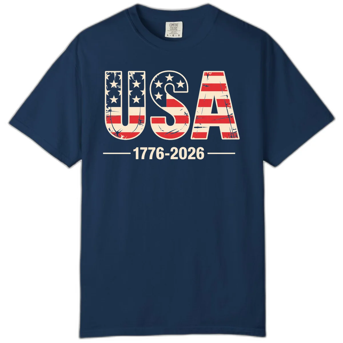 USA 1776-2026 Semiquincentennial Comfort Color Tee in Navy