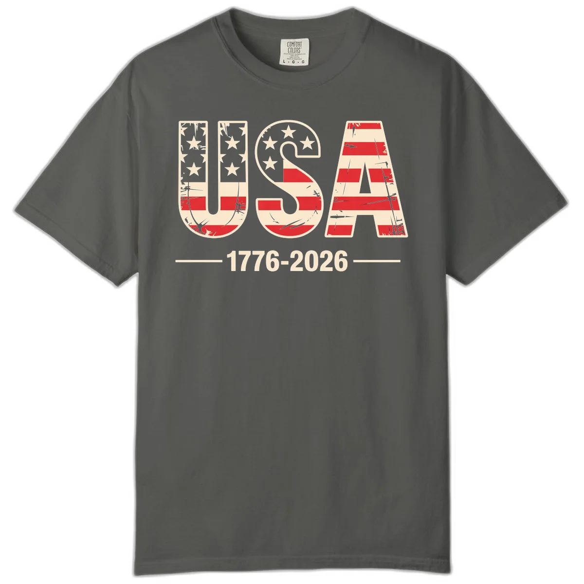 USA 1776-2026 Semiquincentennial Comfort Color Tee in Pepper