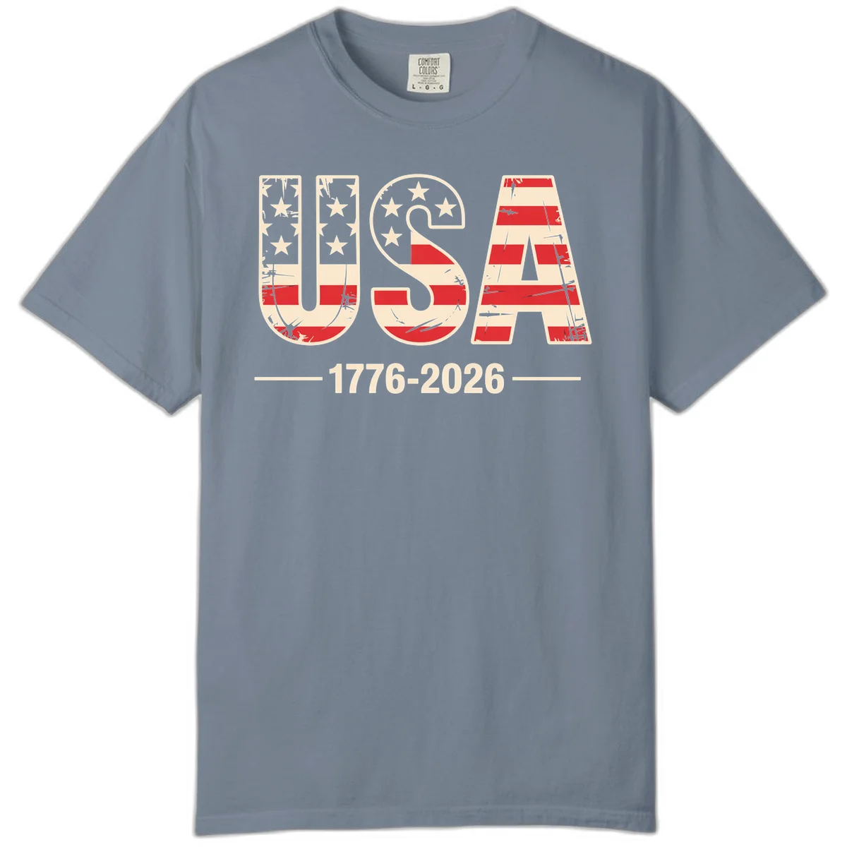 USA 1776-2026 Semiquincentennial Comfort Color Tee in Blue Jean