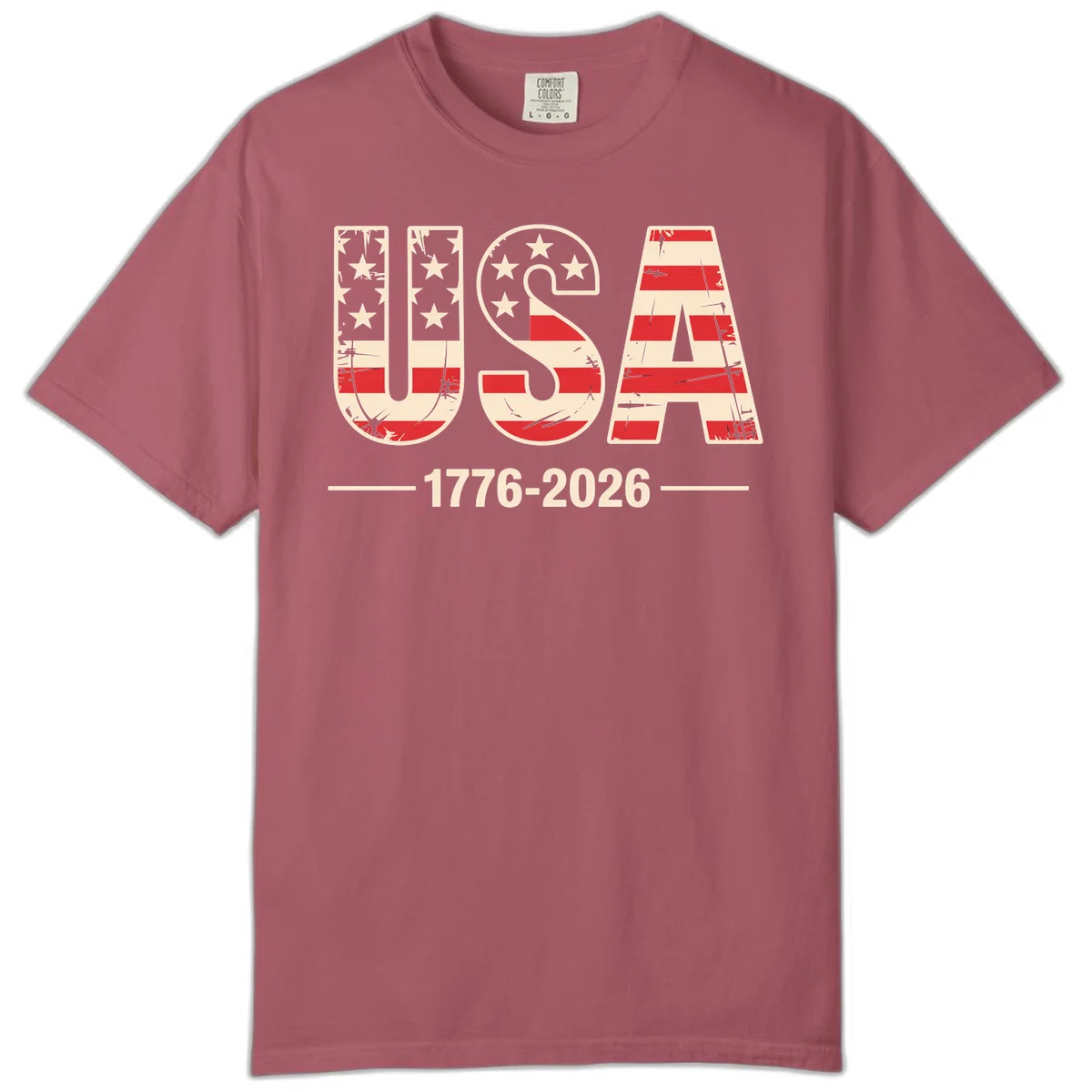 USA 1776-2026 Semiquincentennial Comfort Color Tee in Crimson