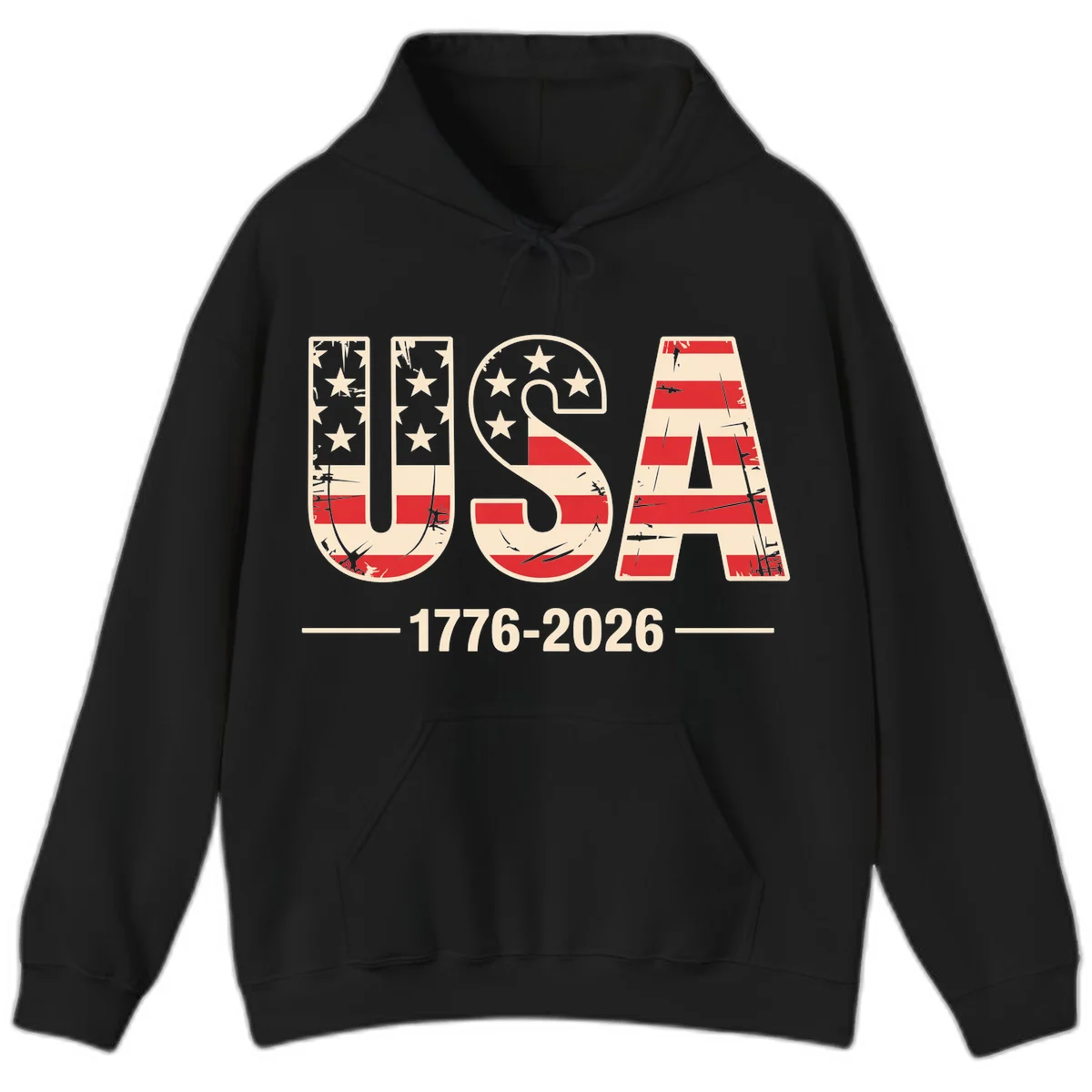 USA 1776-2026 Semiquincentennial Hoodie in Black