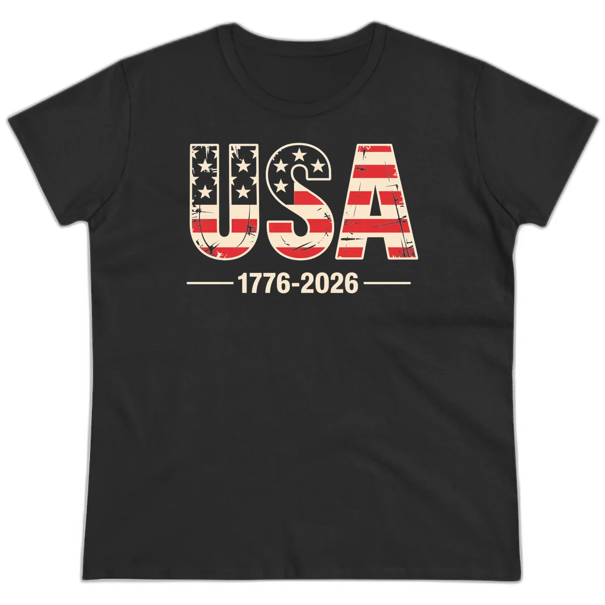 USA 1776-2026 Semiquincentennial Ladies Tee in Black