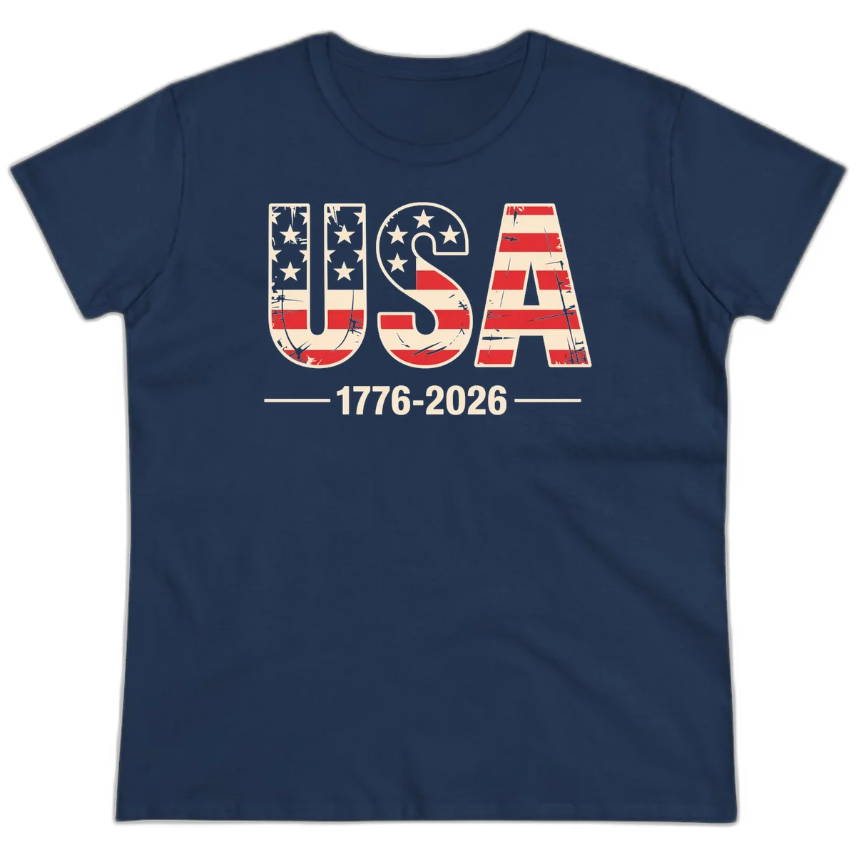 USA 1776-2026 Semiquincentennial Ladies Tee in Navy