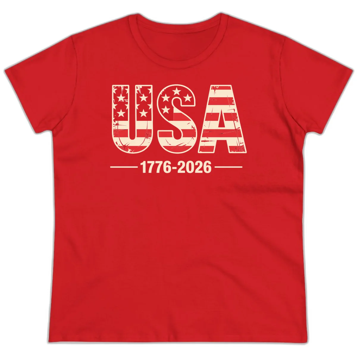 USA 1776-2026 Semiquincentennial Ladies Tee in Red