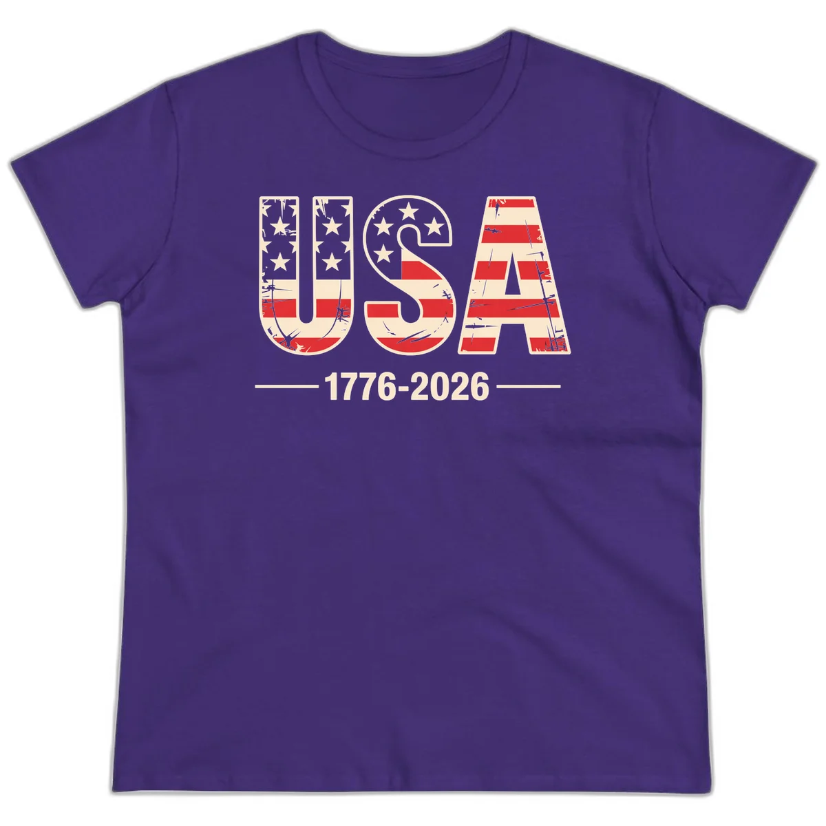 USA 1776-2026 Semiquincentennial Ladies Tee in Purple