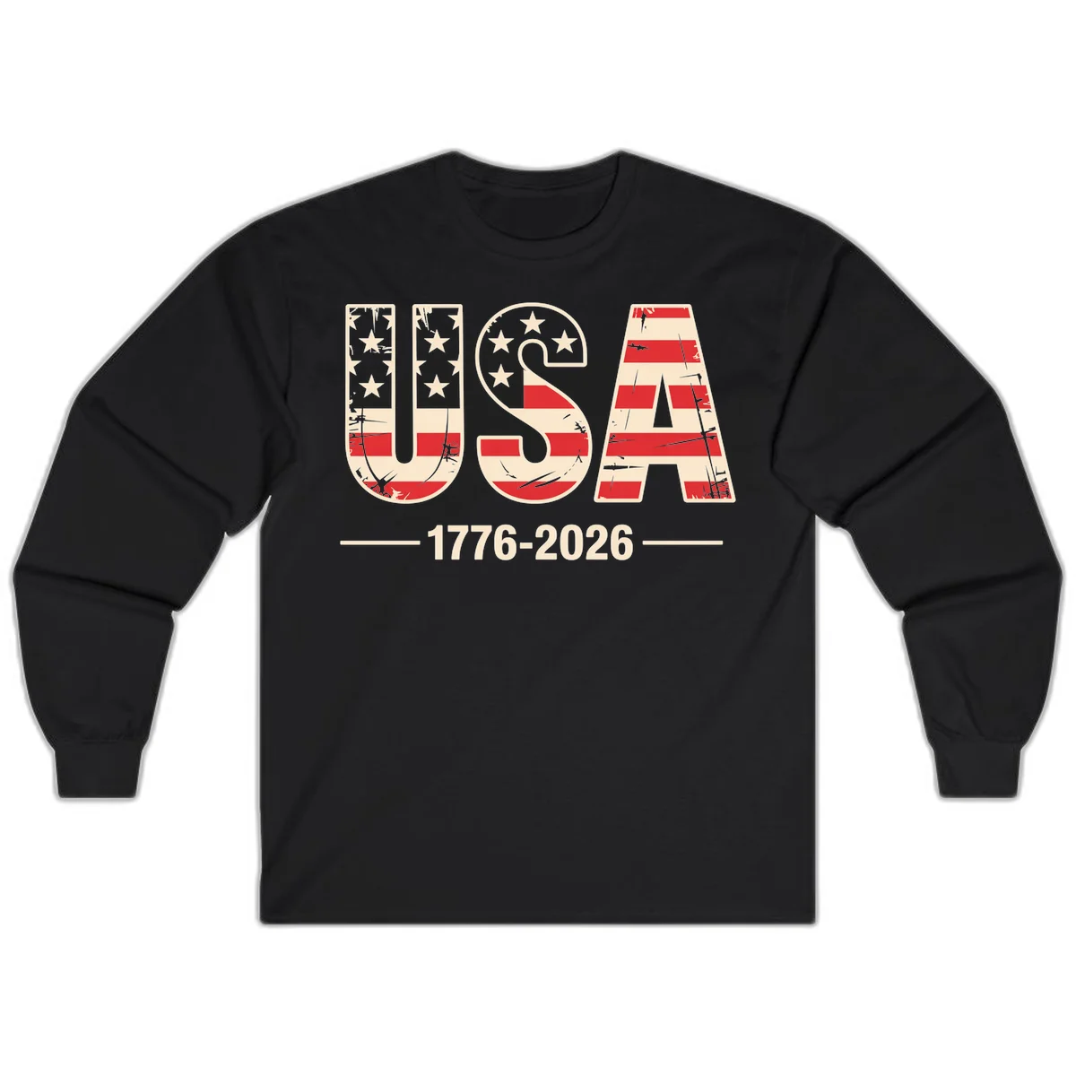USA 1776-2026 Semiquincentennial Long Sleeve in Black