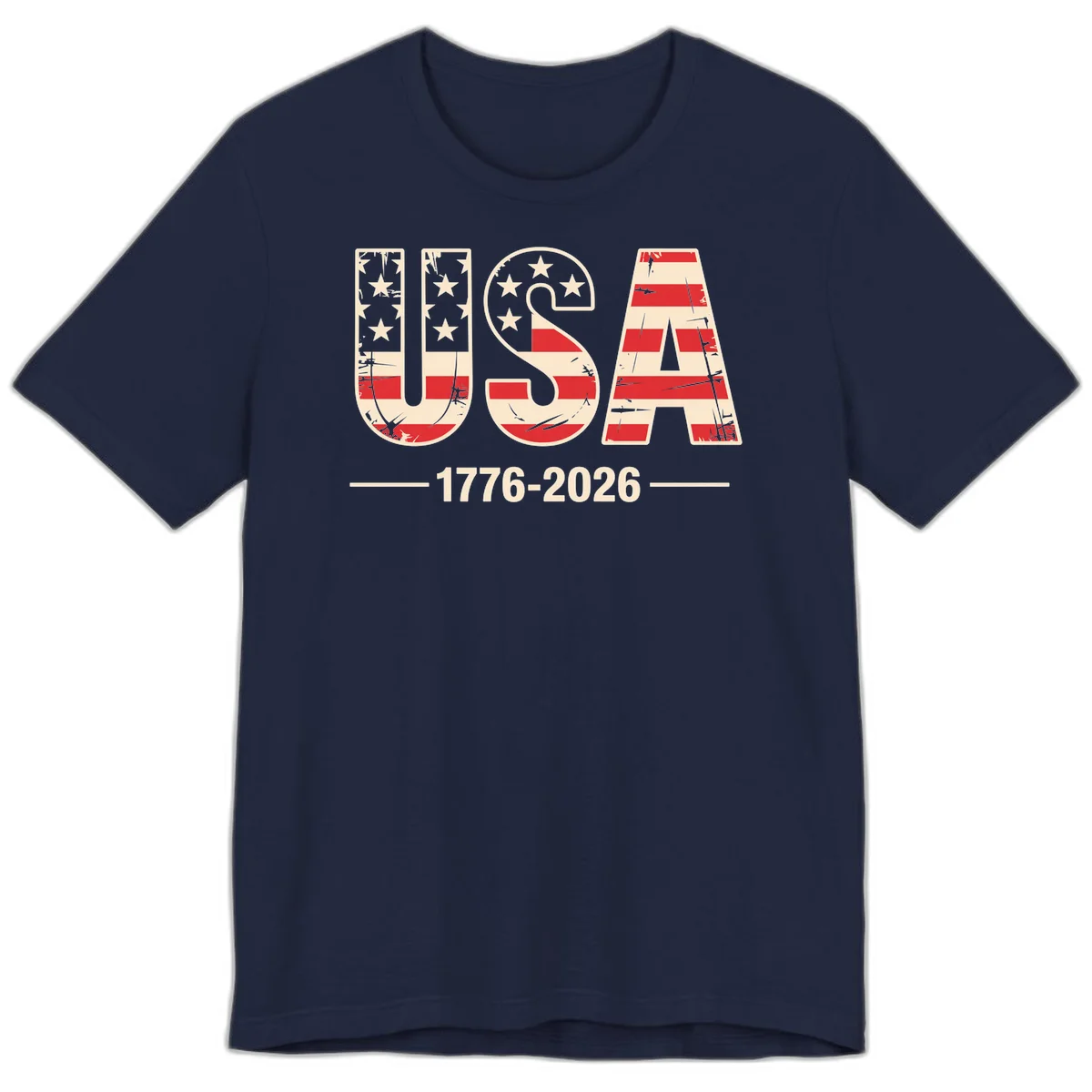 USA 1776-2026 Semiquincentennial Premium T-Shirt in Navy