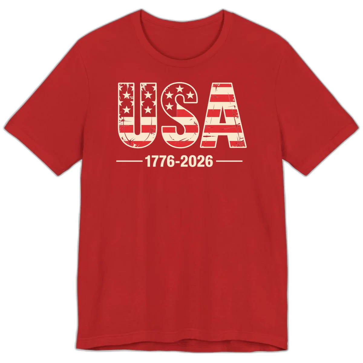 USA 1776-2026 Semiquincentennial Premium T-Shirt in Red