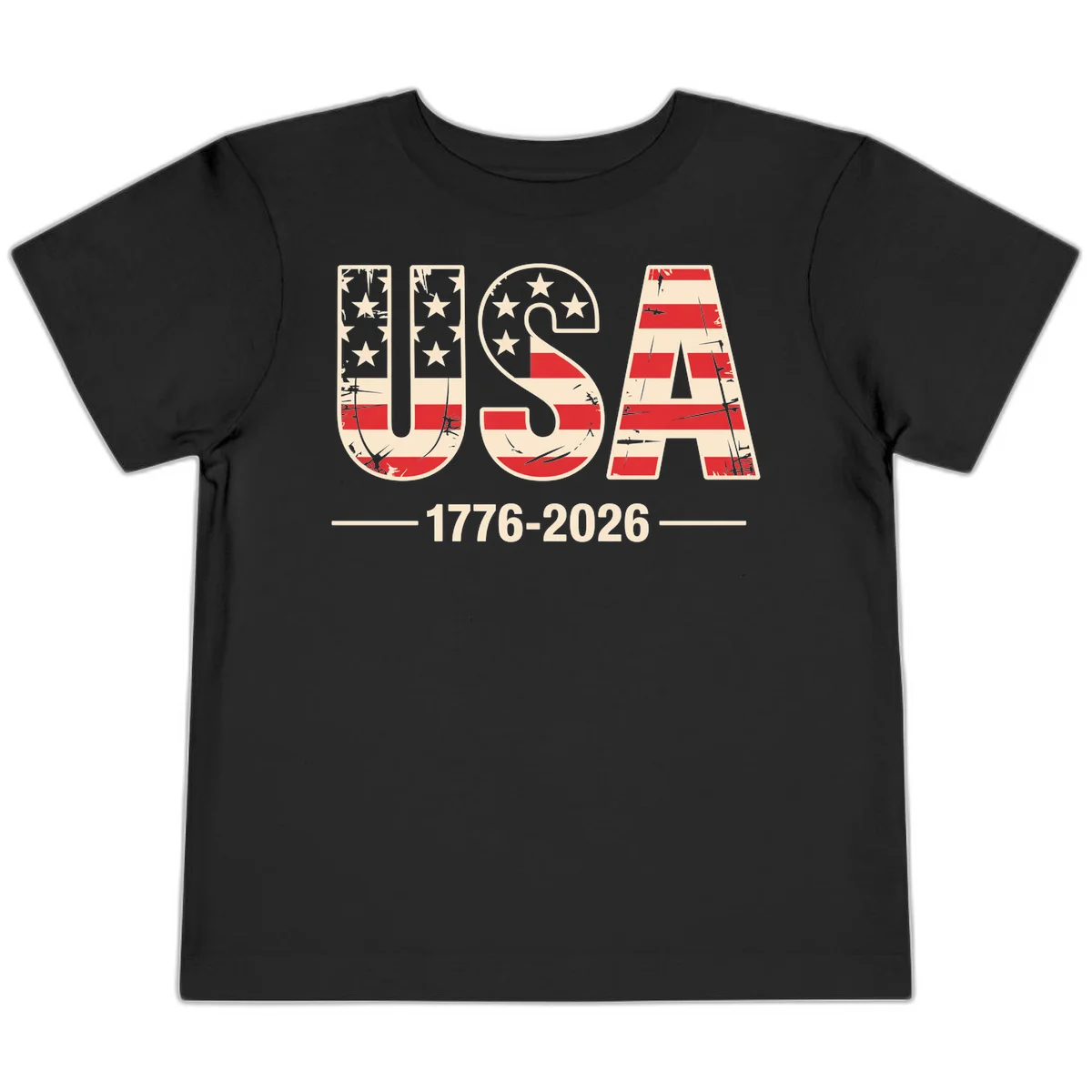 USA 1776-2026 Semiquincentennial Toddler T-Shirt in Black