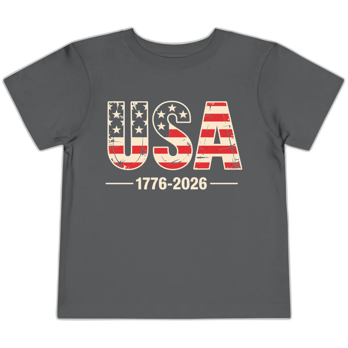 USA 1776-2026 Semiquincentennial Anniversary Design Toddler T-Shirt in Asphalt