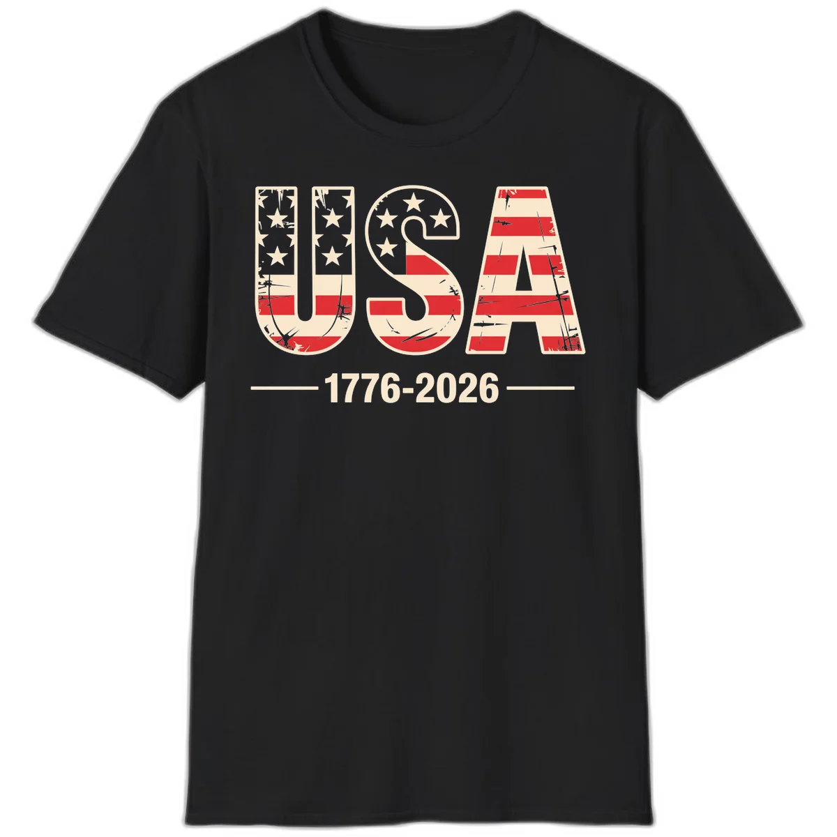 USA 1776-2026 Semiquincentennial T-Shirt in Black
