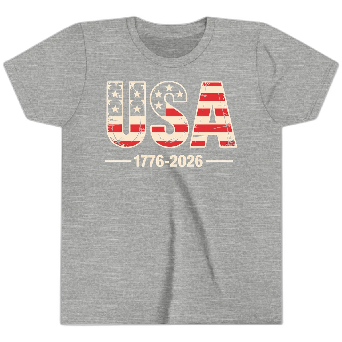USA 1776-2026 Semiquincentennial Youth T-Shirt in Athletic Heather