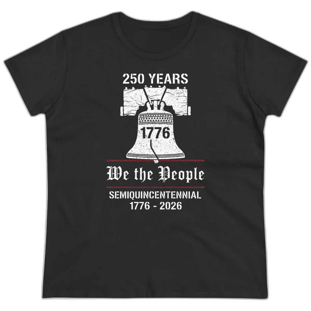 America 250 Liberty Bell Ladies Tee in Black
