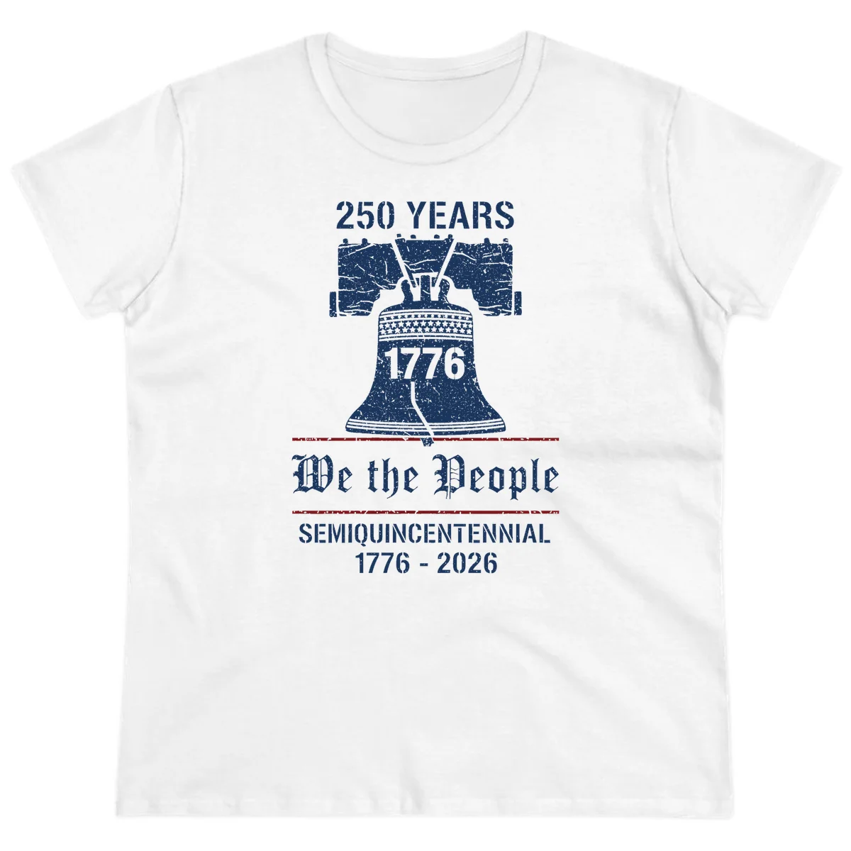 America 250 Liberty Bell Ladies Tee in White