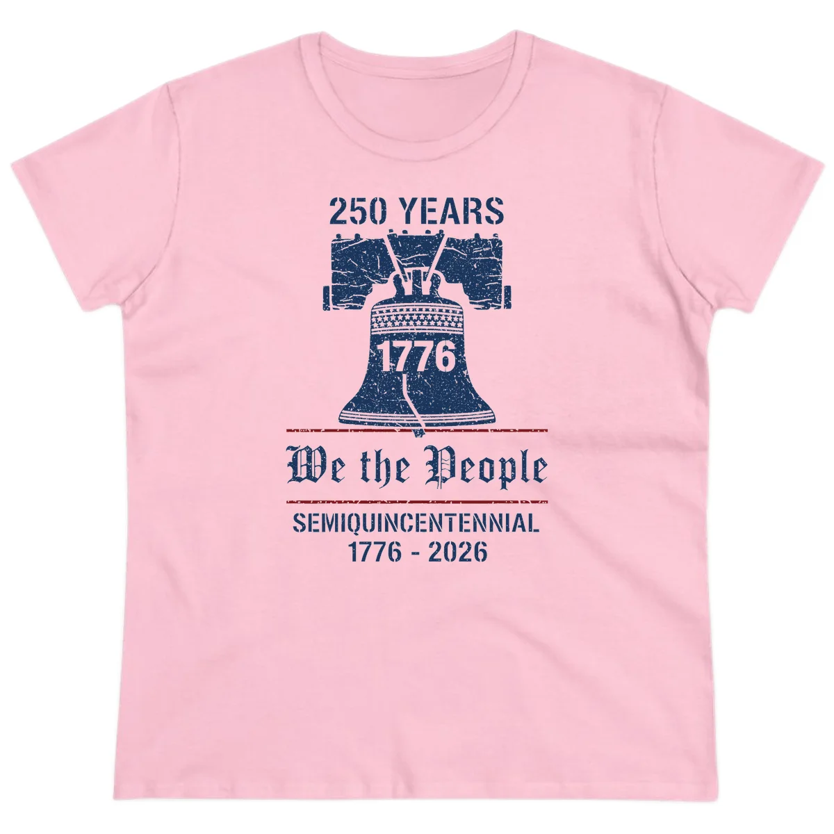 America 250 Liberty Bell Ladies Tee in Light Pink