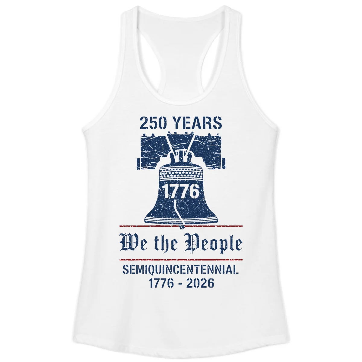 America 250 Liberty Bell Ladies Tank in White