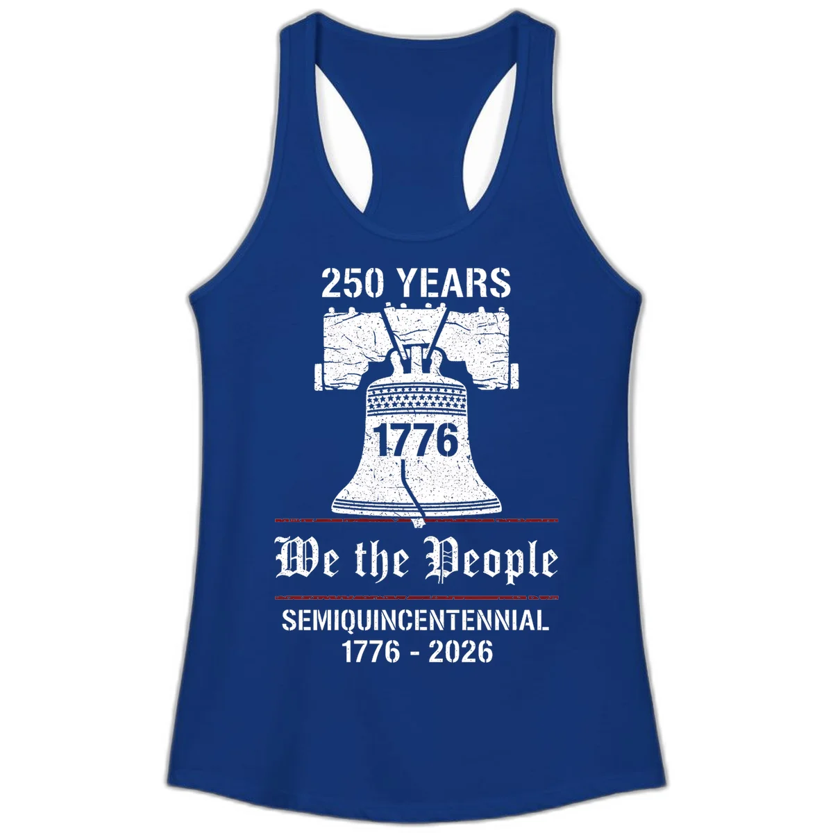 America 250 Liberty Bell Ladies Tank in Solid Royal