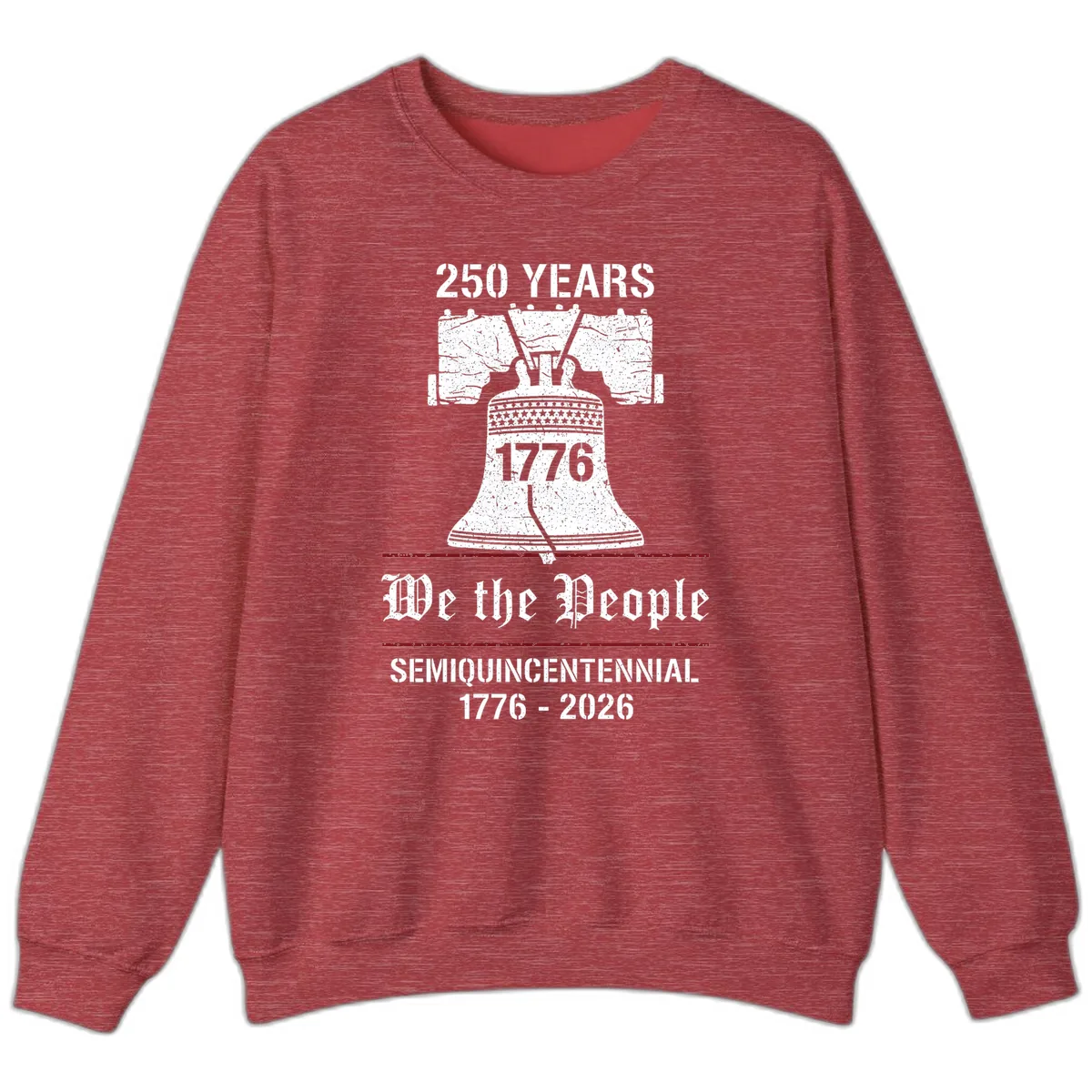 America 250 Semiquincentennial Liberty Bell Sweatshirt in Heather Scarlet Red