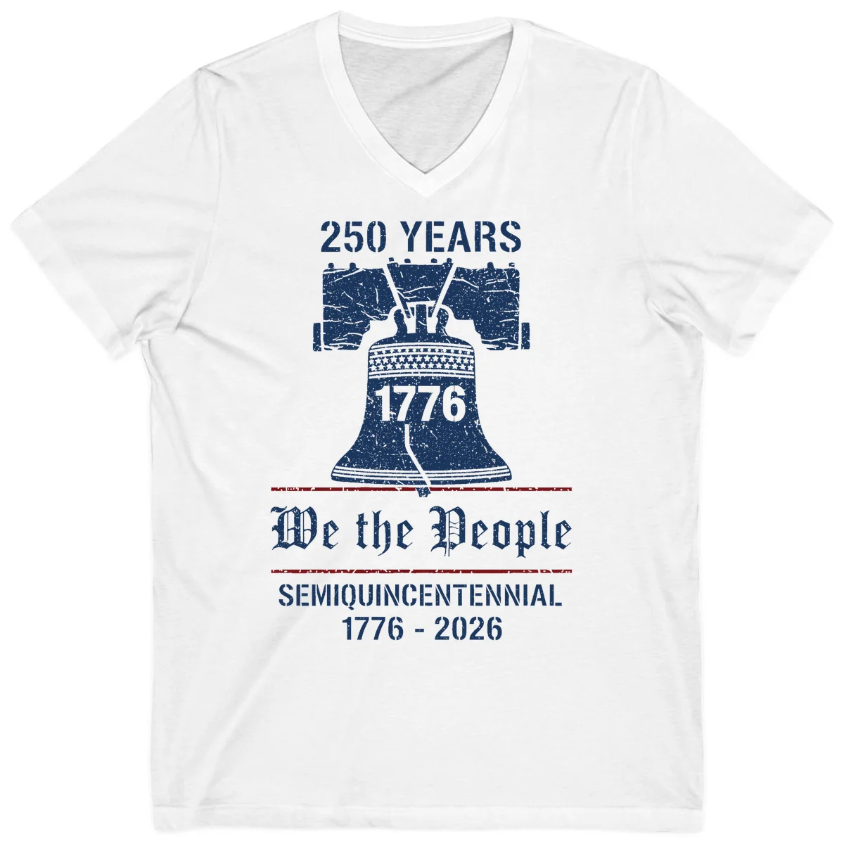 America 250 Liberty Bell V-Neck in White