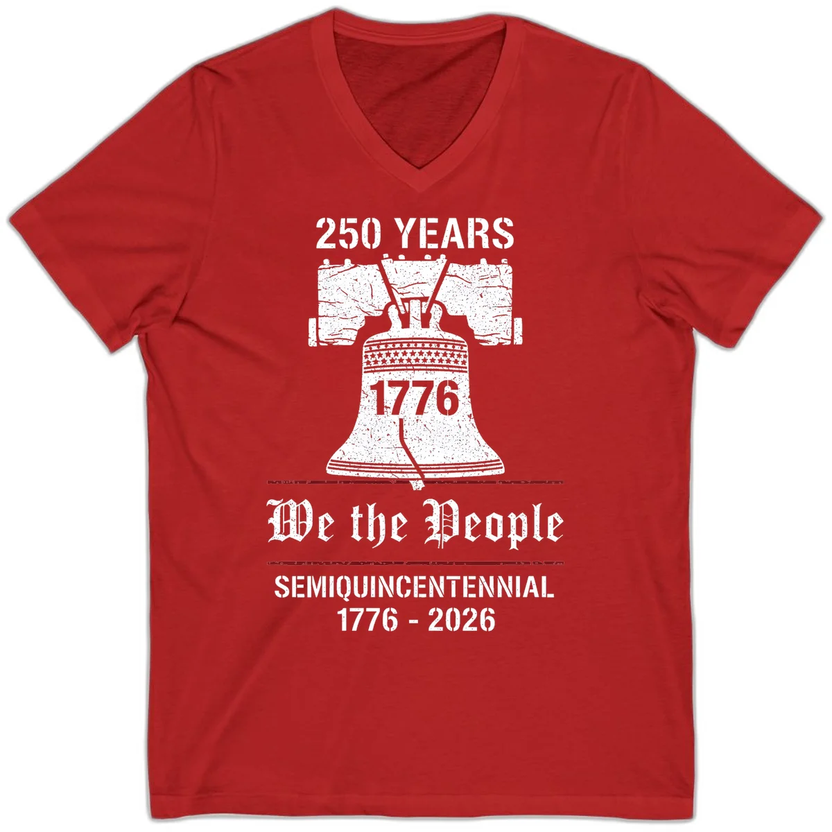 America 250 Liberty Bell V-Neck in Red
