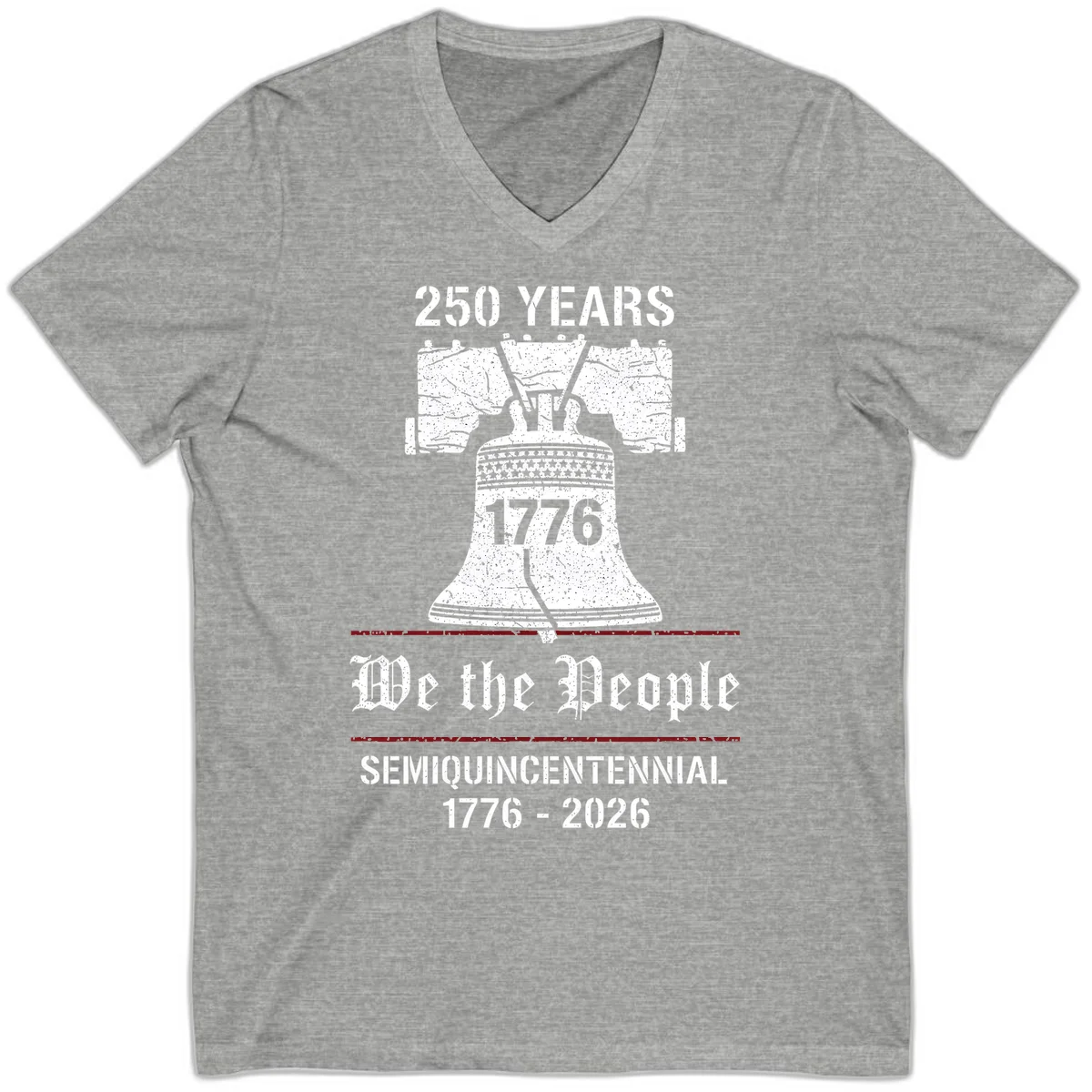 America 250 Liberty Bell V-Neck in Athletic Heather