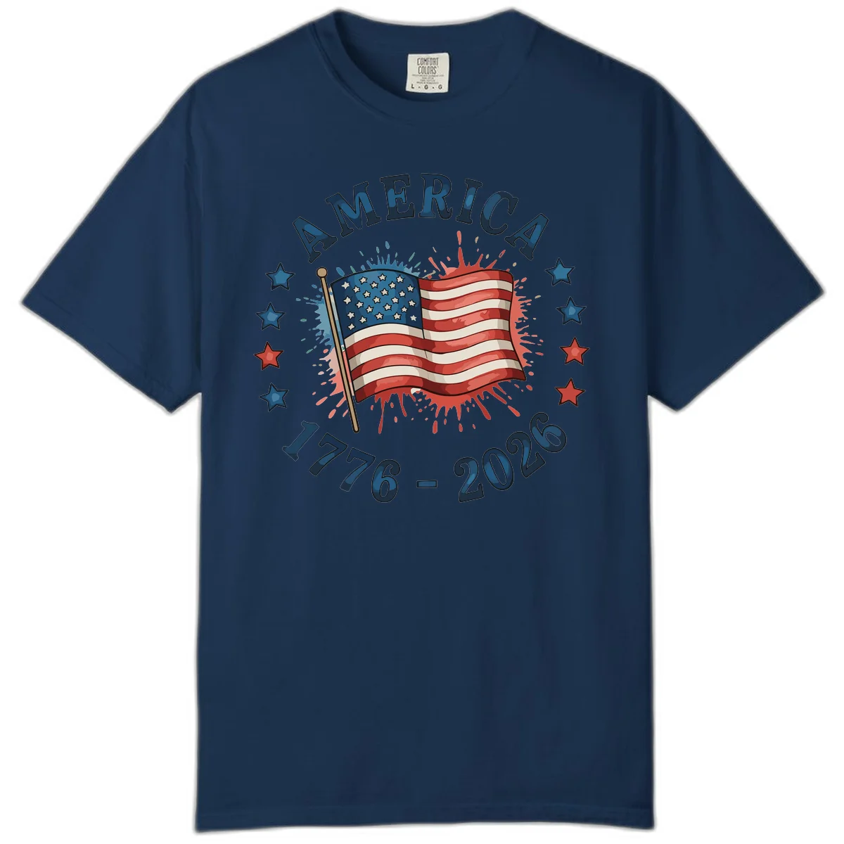 America 250th Anniversary Flag Commemoration Comfort Color in Navy