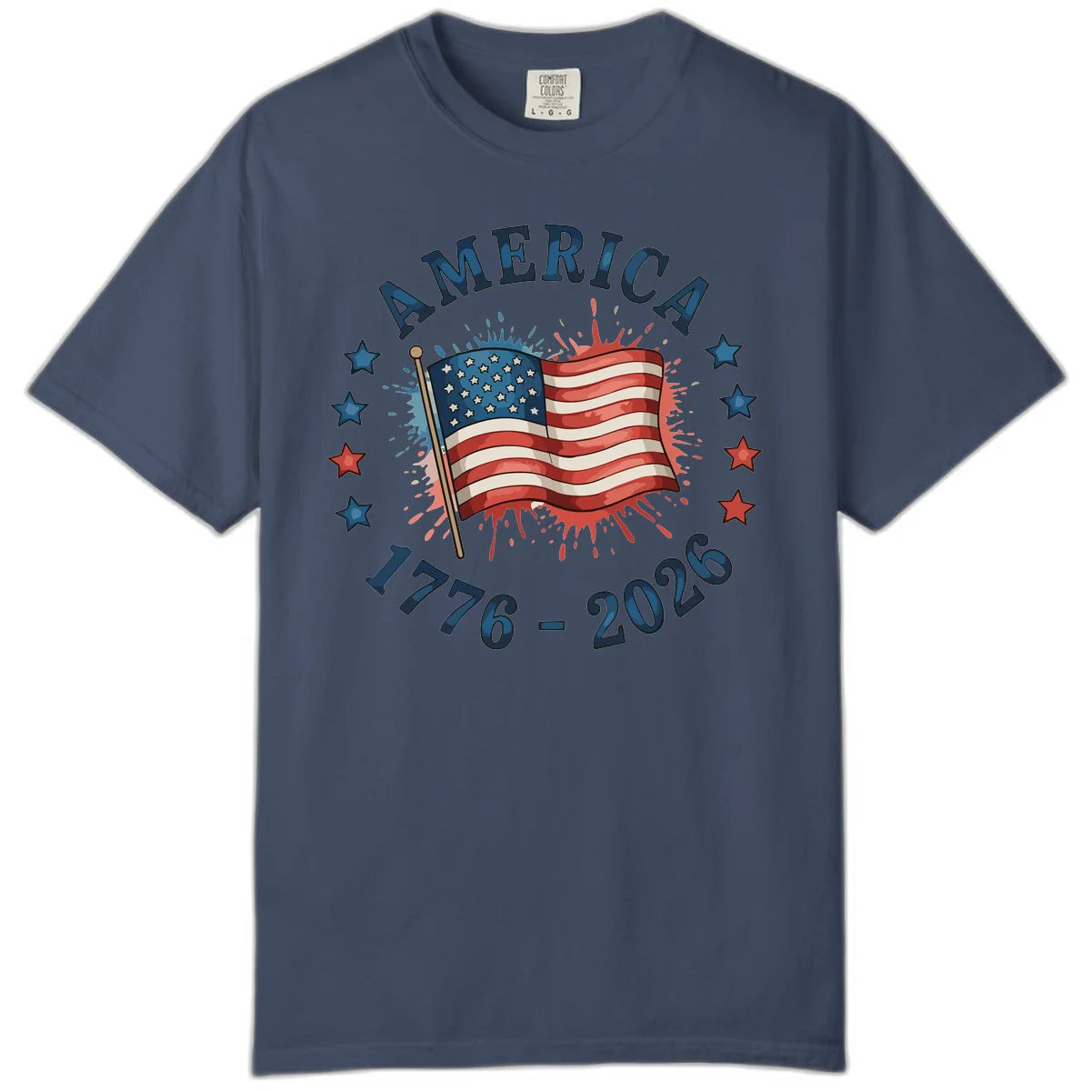 America 250th Anniversary Flag Commemoration Comfort Color in Midnight