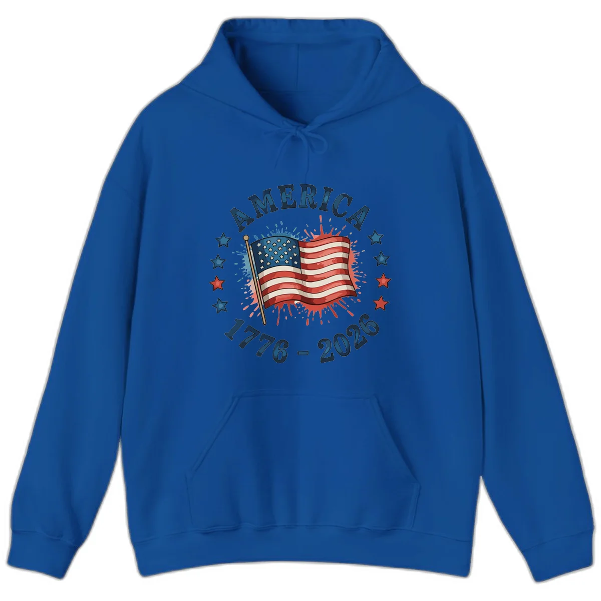 America 250th Anniversary Flag Commemoration Hoodie in Royal