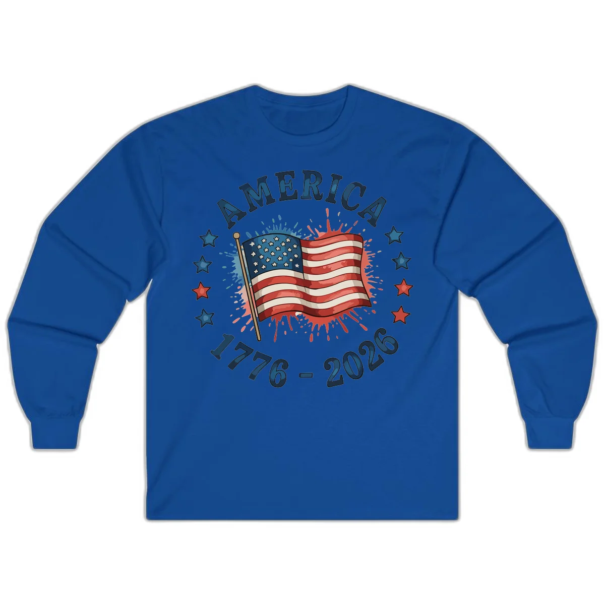 America 250th Anniversary Flag Commemoration Long Sleeve in Royal