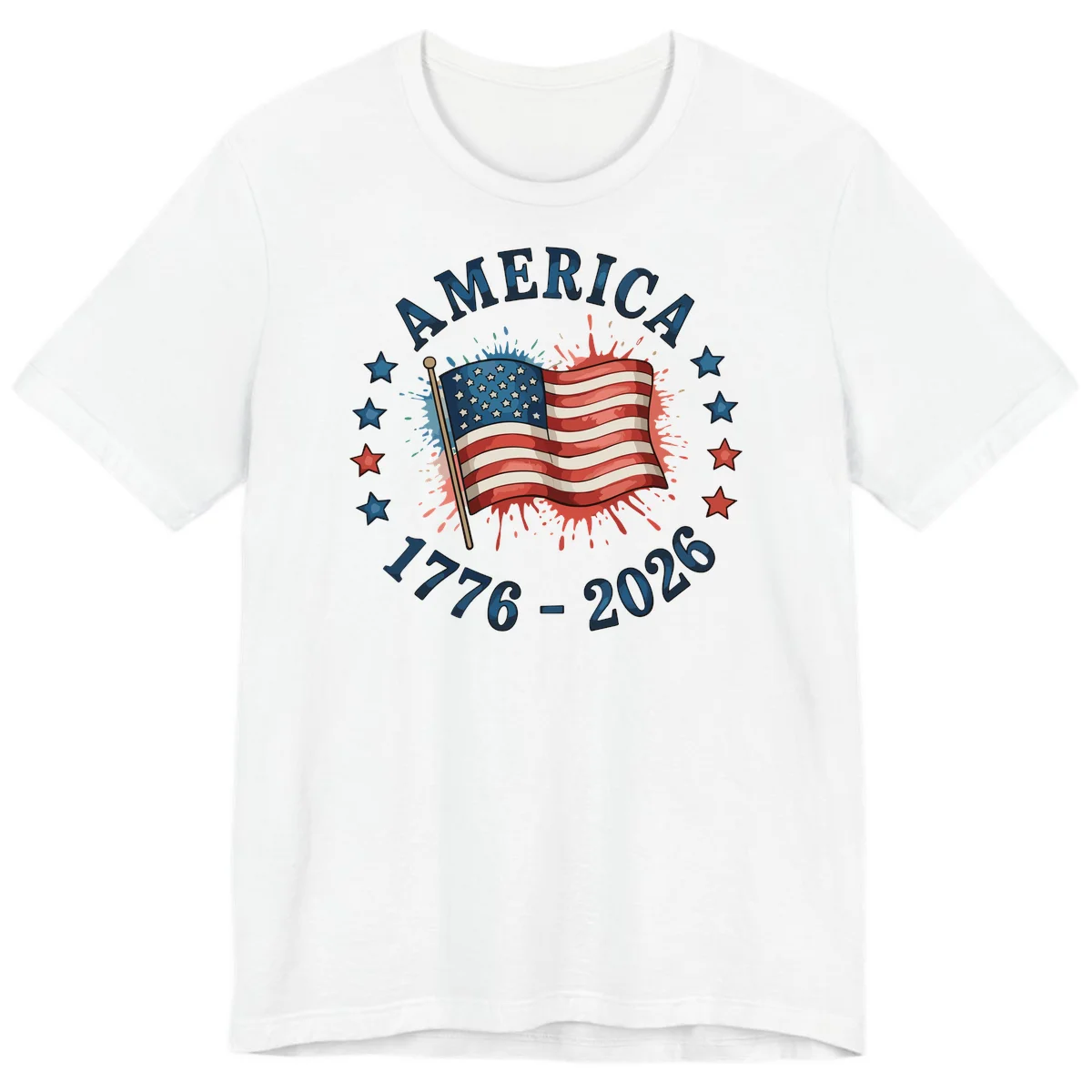 America 250th Anniversary Flag Commemoration Premium T-Shirt in White