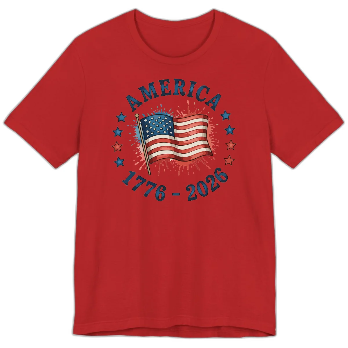 America 250th Anniversary Flag Commemoration Premium T-Shirt in Red