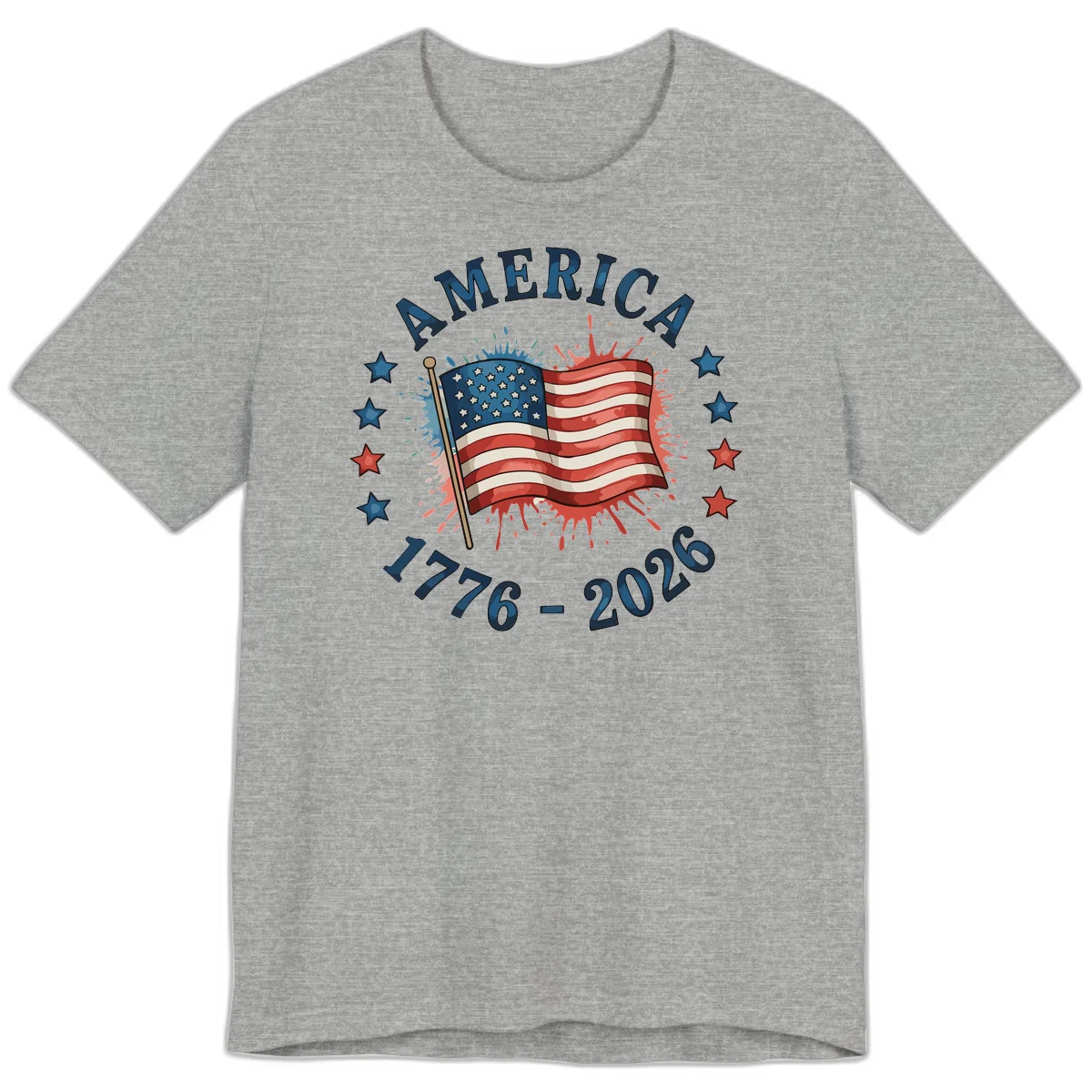 America 250th Anniversary Flag Commemoration Premium T-Shirt in Athletic Heather
